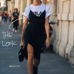 Black Satin Slip Dress